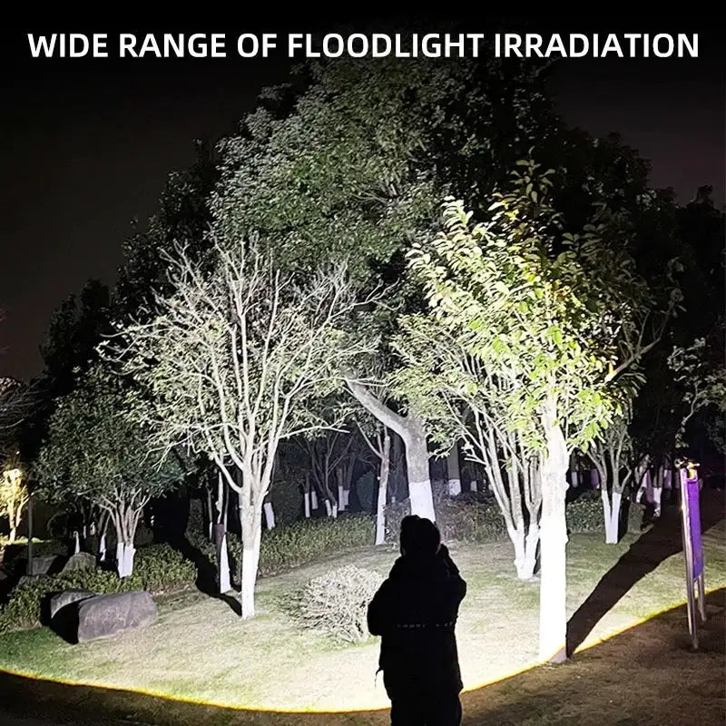 Compact USB Charging LED Flashlight Portable Telescopic Zoom Strong Light Focused Long-Range Household Emergency Lighting