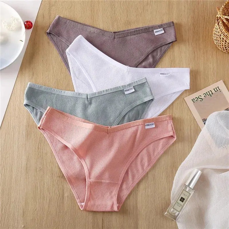 Lum Cotton Panties V Waist Plus Size Briefs Lingerie