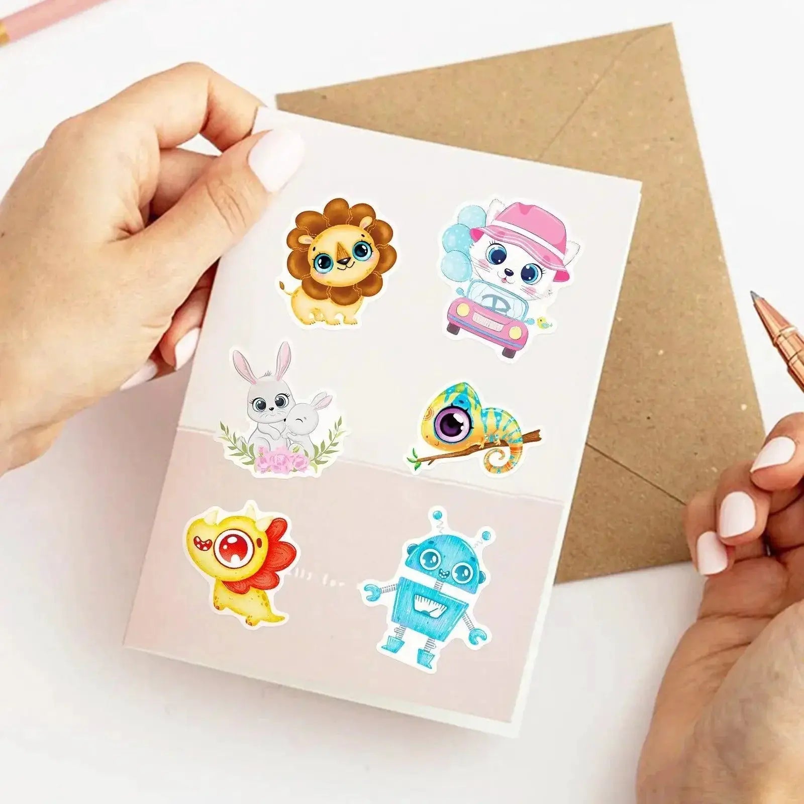 Cute Big Eyes Animal Stickers for Laptop Phone Guitar Decor