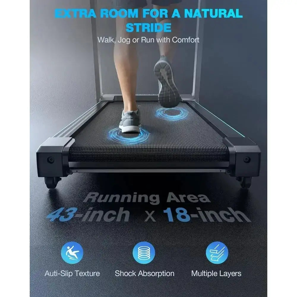 10% Incline Desk Treadmill - Heavy-Duty 400 lbs Capacity, Quiet Under-Desk Walking Pad for Home or Office