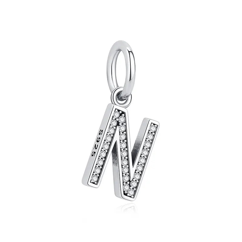 Sterling Silver Charm A-z Letters