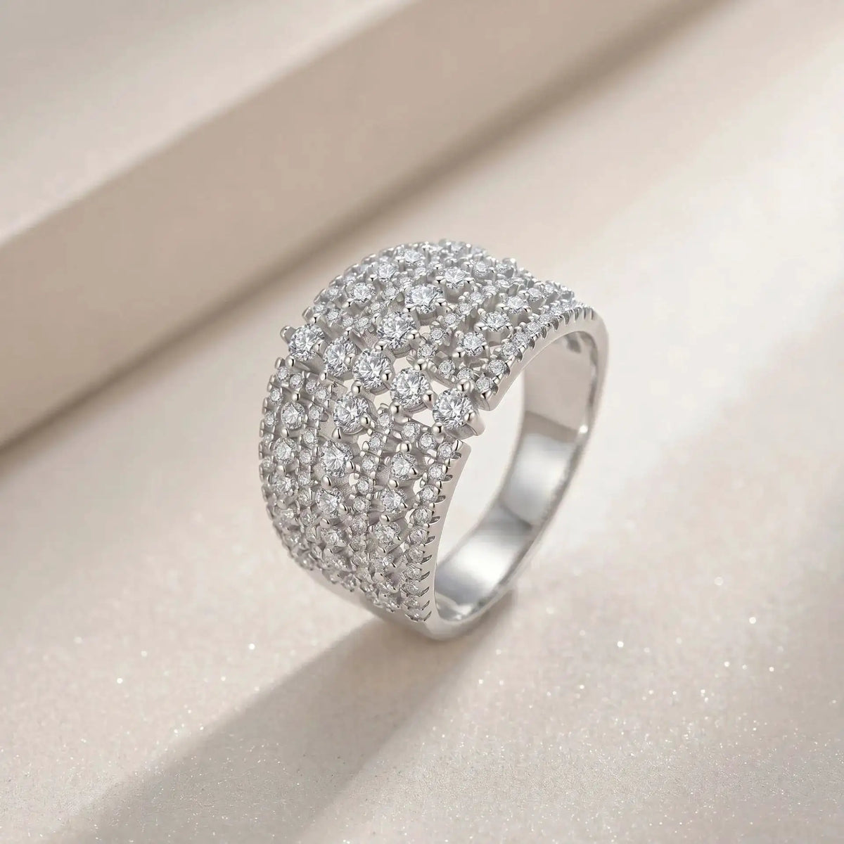 Elegant Sterling Silver Silver Moissanite Ring Ballet — product image 3