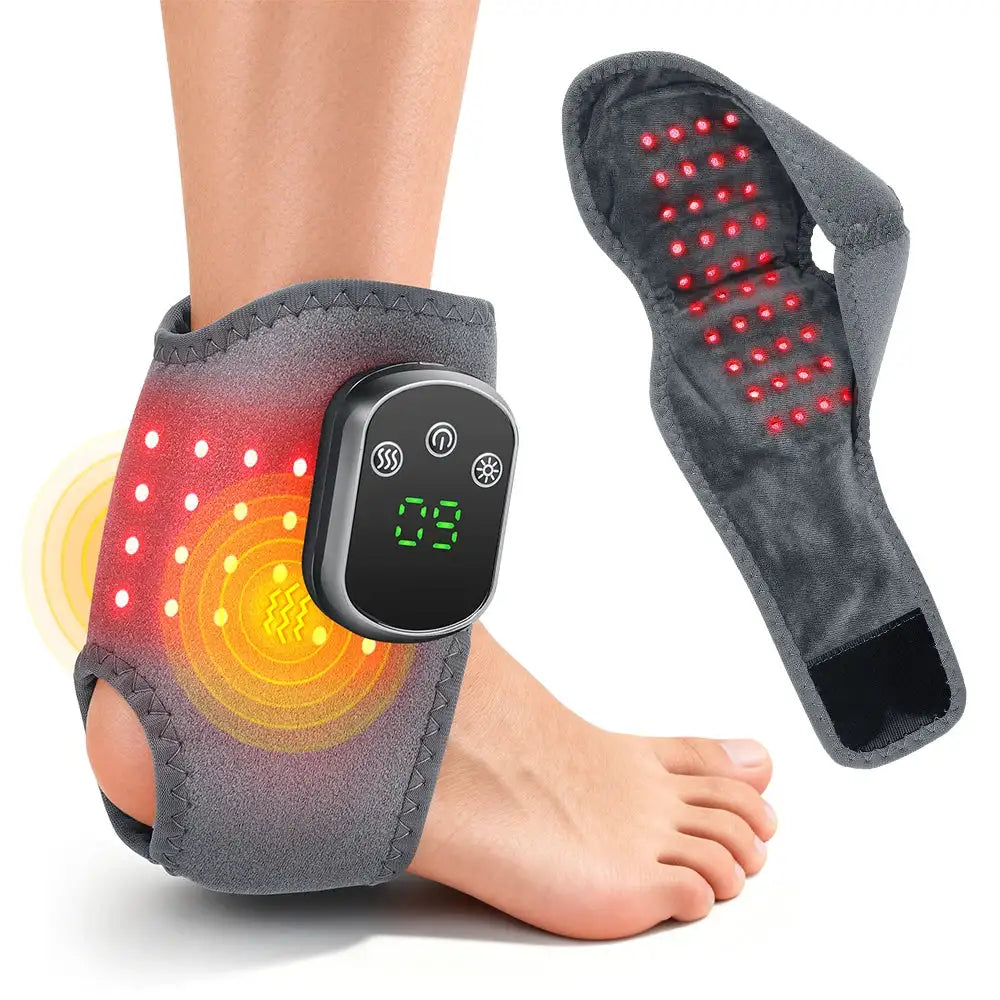 NEW Electric Foot Massager Heated Vibration infrared Cordless Ankle Wrap Portable Leg Care Relaxation Pad For Home Office Seniors
