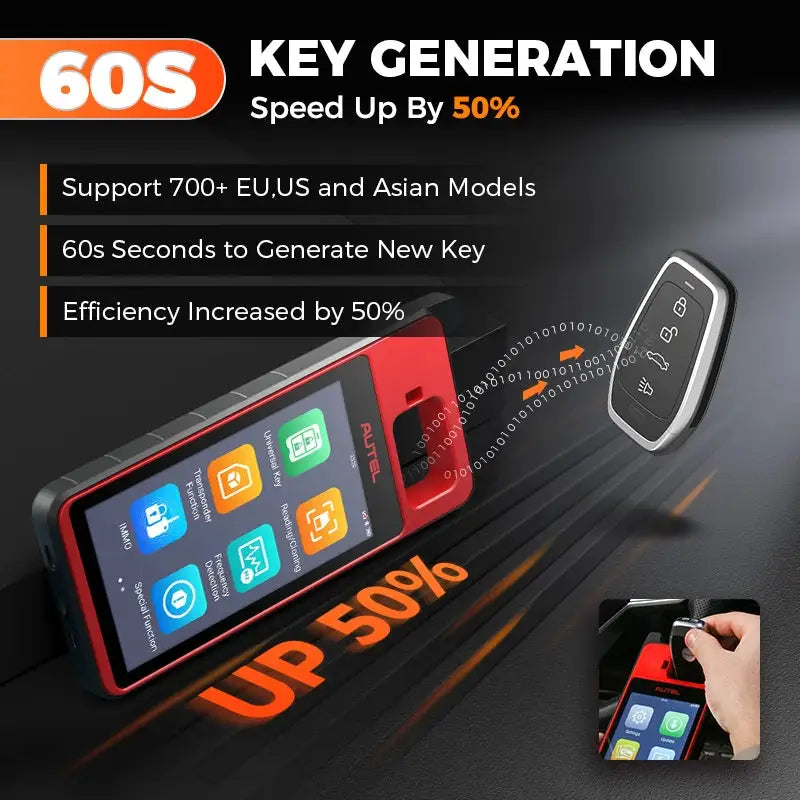 Autel MaxiIM KM100E KM100 KM100X Key Fob Programmer Immobilizer Tool Key Creation IMMO Learning Chip Read Write Cloning Frequency Detection