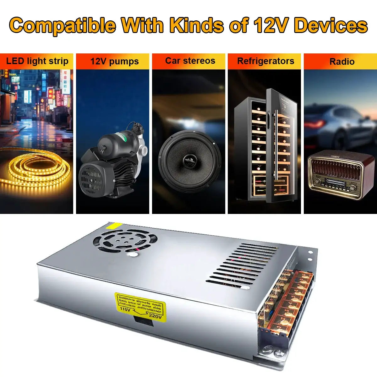 Switching Power Supply 60W 250W 500W AC 110V 220V to DC 12V Converter Transformer Light Transformer Source LED Adapter CCTV
