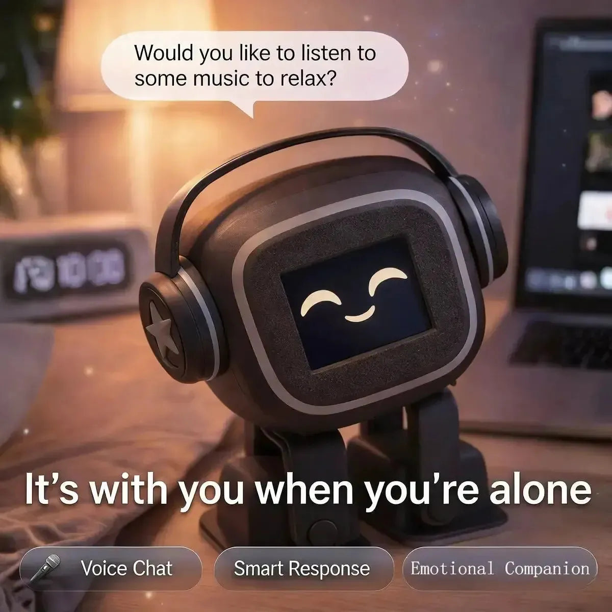 AI Dancing Robot With Emoji Display And Voice Control For Kids And Adults