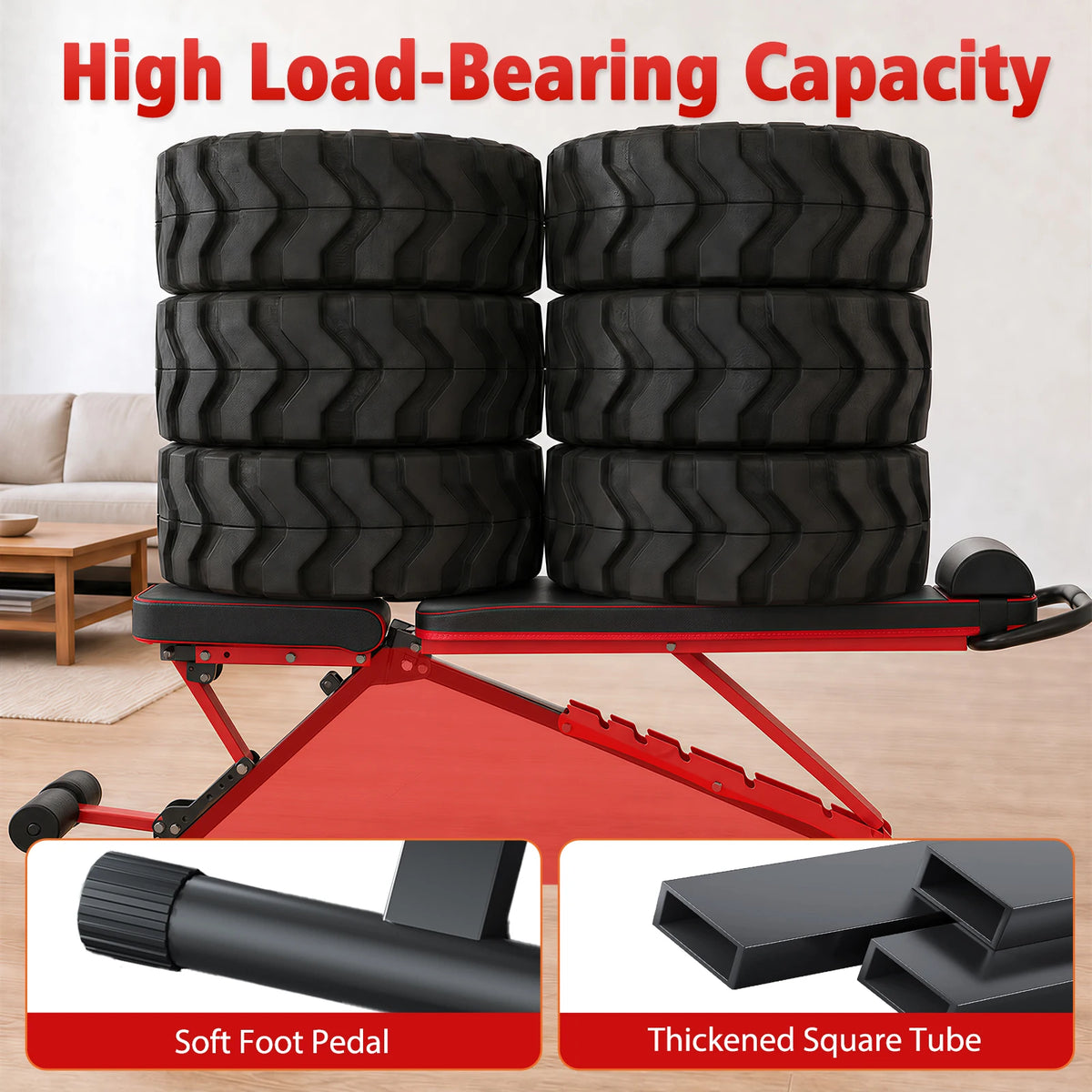 Multifunctional Foldable Weight Bench Fitness Workout – lbs — product view 4