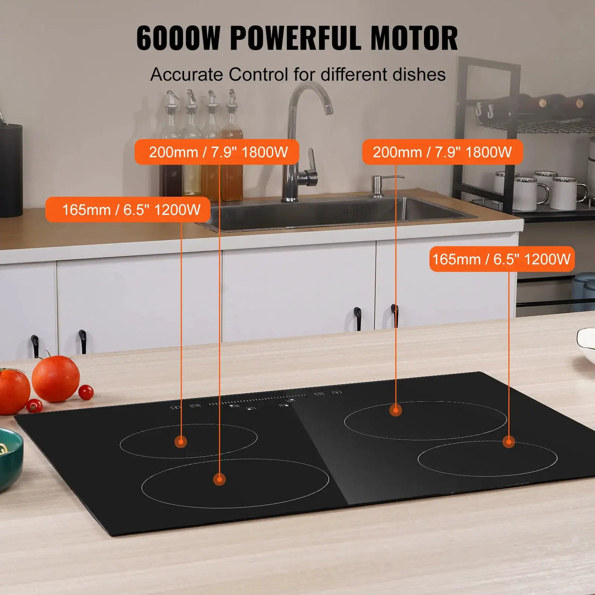 SucceBuy Burners Built-in Induction Stove Top Ceramic Glass — product view 2