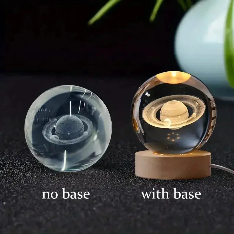3D Crystal Planet Night Light DIY Laser Engraved Cosmos Glow