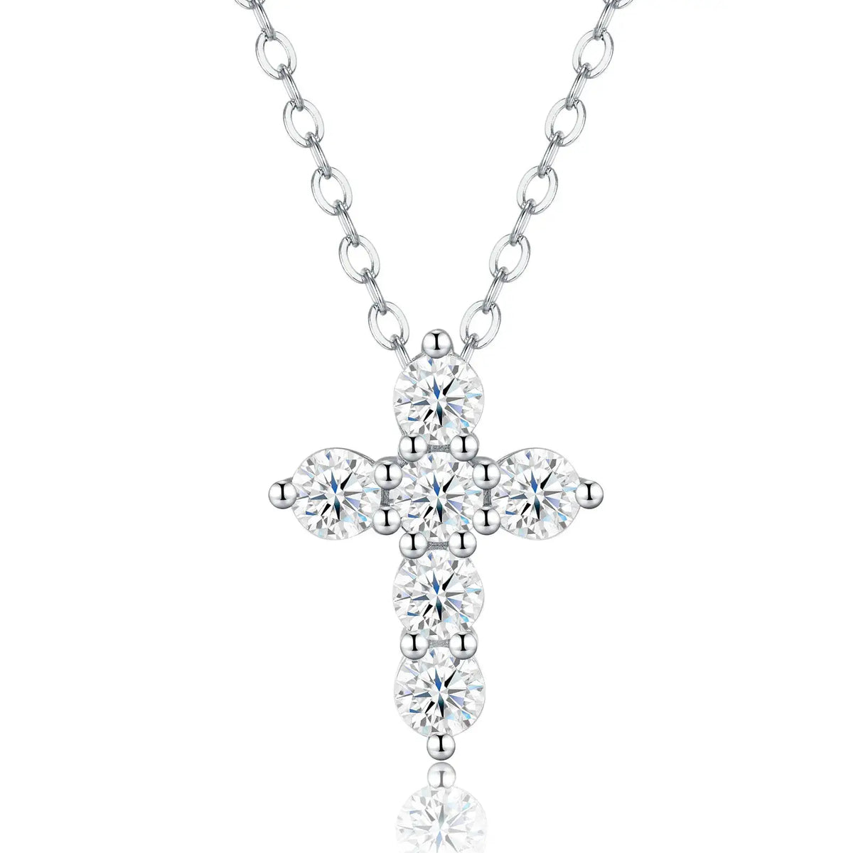 Sterling Silver Silver Cross Moissanite Pendant — product image 5