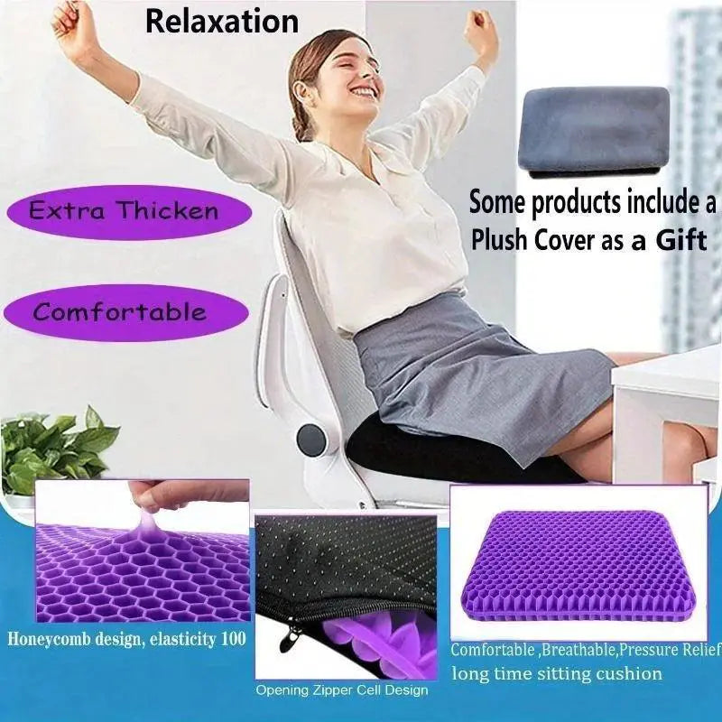 Large Honeycomb Gel Seat Cushion Pain Relief Ergonomic
