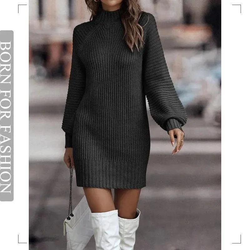 Vintage Winter Knit Dress Cozy Chic Sweater For Women