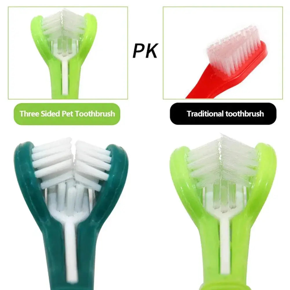 Three Head Pet Toothbrush For Bad Breath Teeth Care Tool