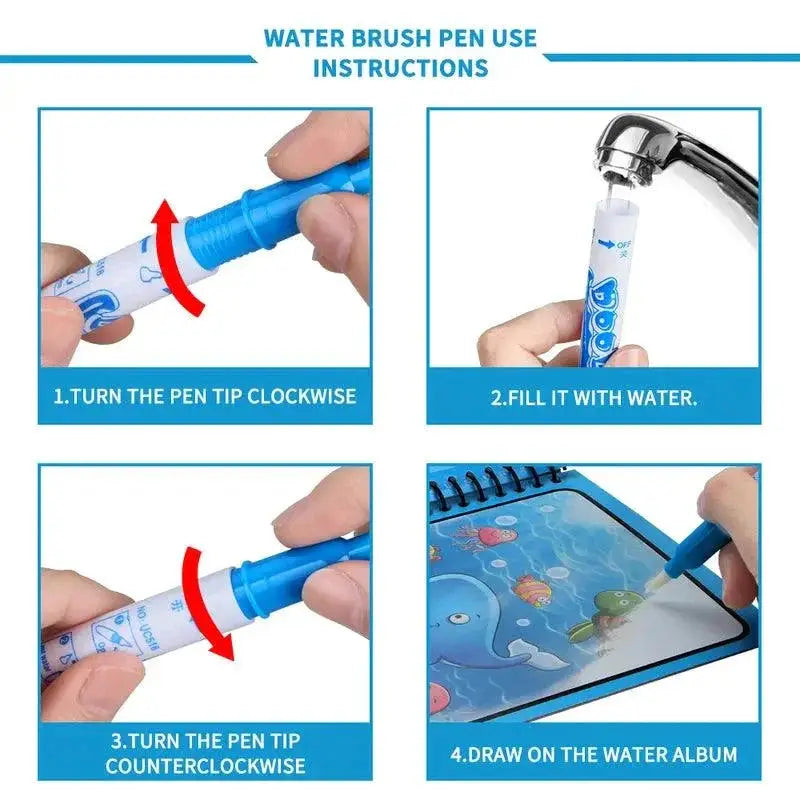 Magical Water Drawing Book Reusable Coloring Toy For Kids