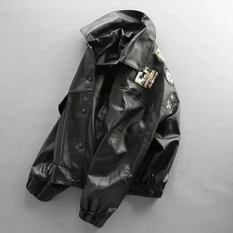 Korean Fashion Streetwear Leather Jacket Suit For Men