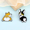 Cartoon Dogs Enamel Brooch Cute Animals Badge Jewelry Gift