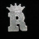 Iced Out Crown Initial Letter
