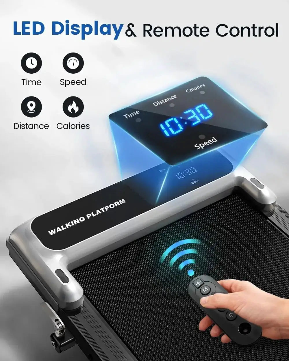 Walking Pad Treadmill For Home With Incline And Handle Bar, Portable Quiet Under Desk Treadmill For Small Space Office
