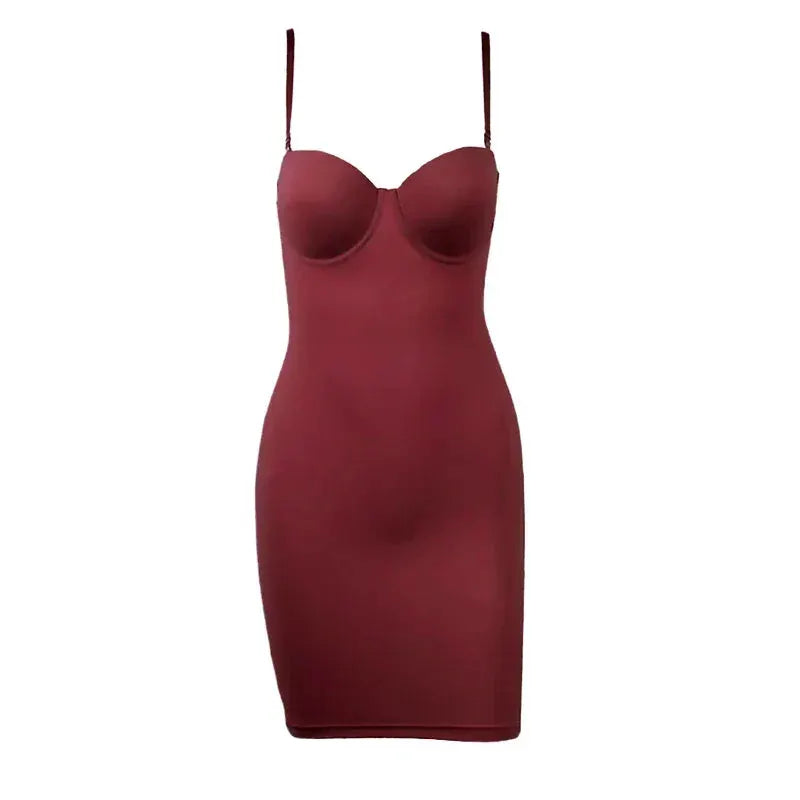 Nude Slimming Underwire Shapewear Dress For Women Elegant