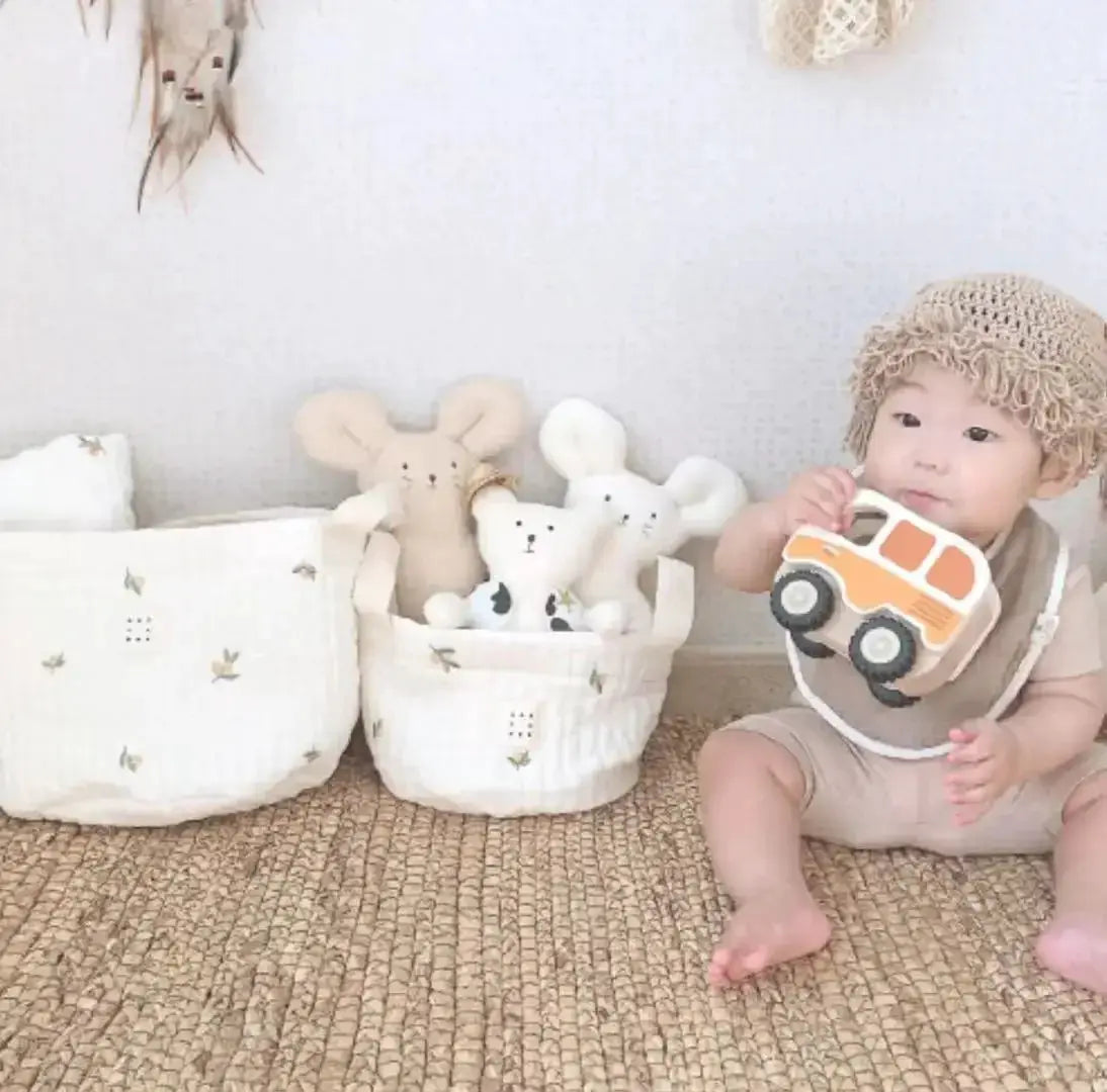 INS Baby Bags Cute Bear Embroidery Diaper Bag Caddy