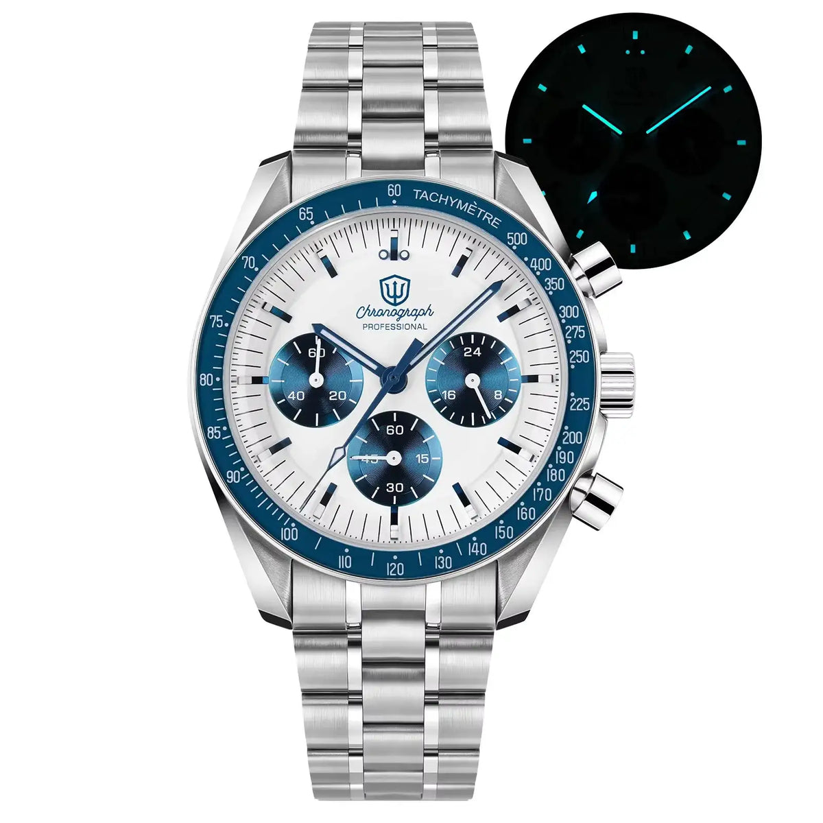 Watchdives WD1863 New Multifunctional Quartz Watch Black VK63 Sports Chronograph Watch Bubble Sapphire Waterproof 100 Wristwatch