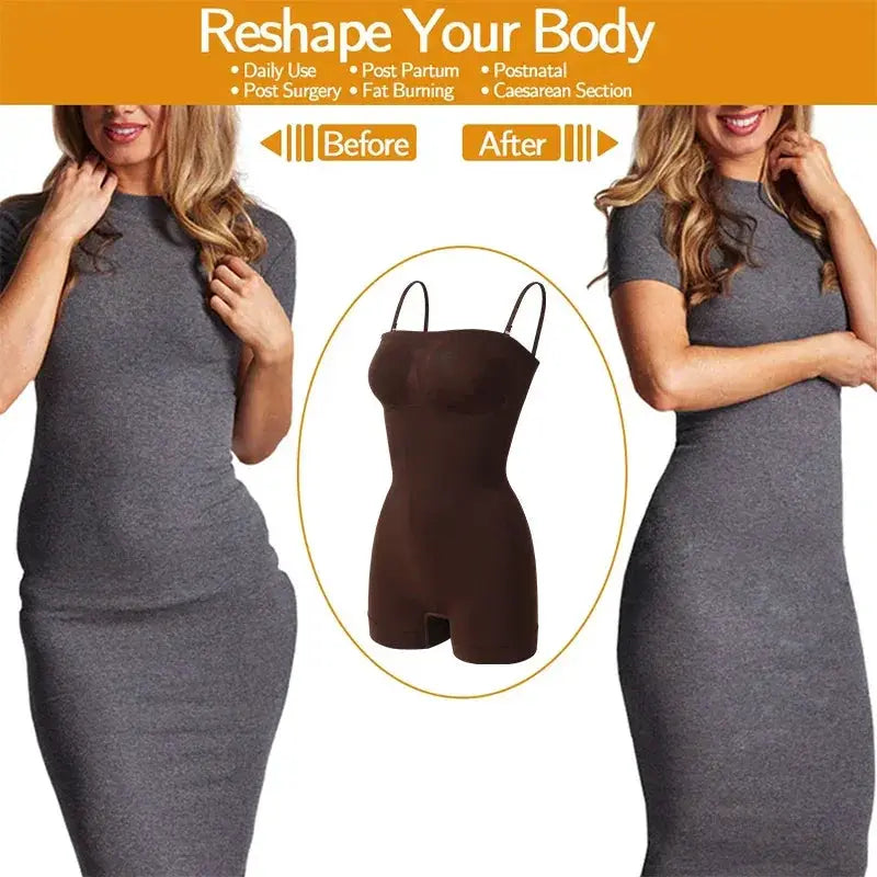 Strapless Bodysuit Shapewear Butt Lifter Tummy Control Women