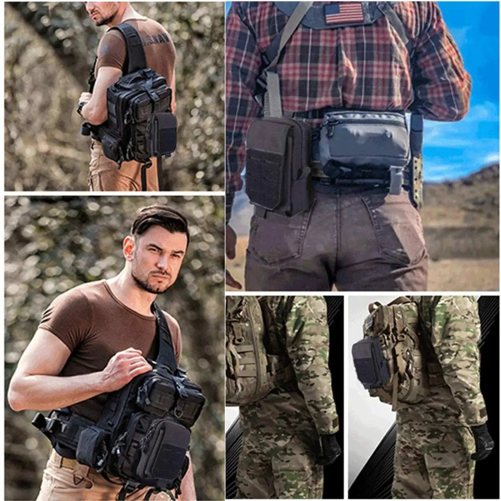 Tactical Molle Pouch Waist Bag Outdoor EDC Tool Bag For Men