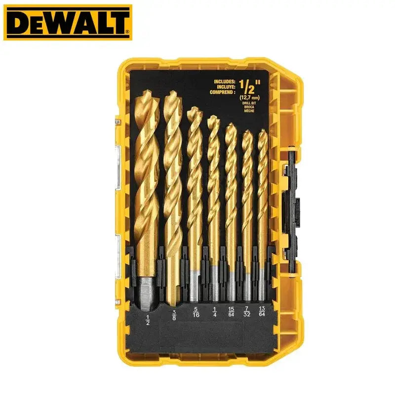 21 Piece Titanium Drill Bit Set for Wood Metal Plastic