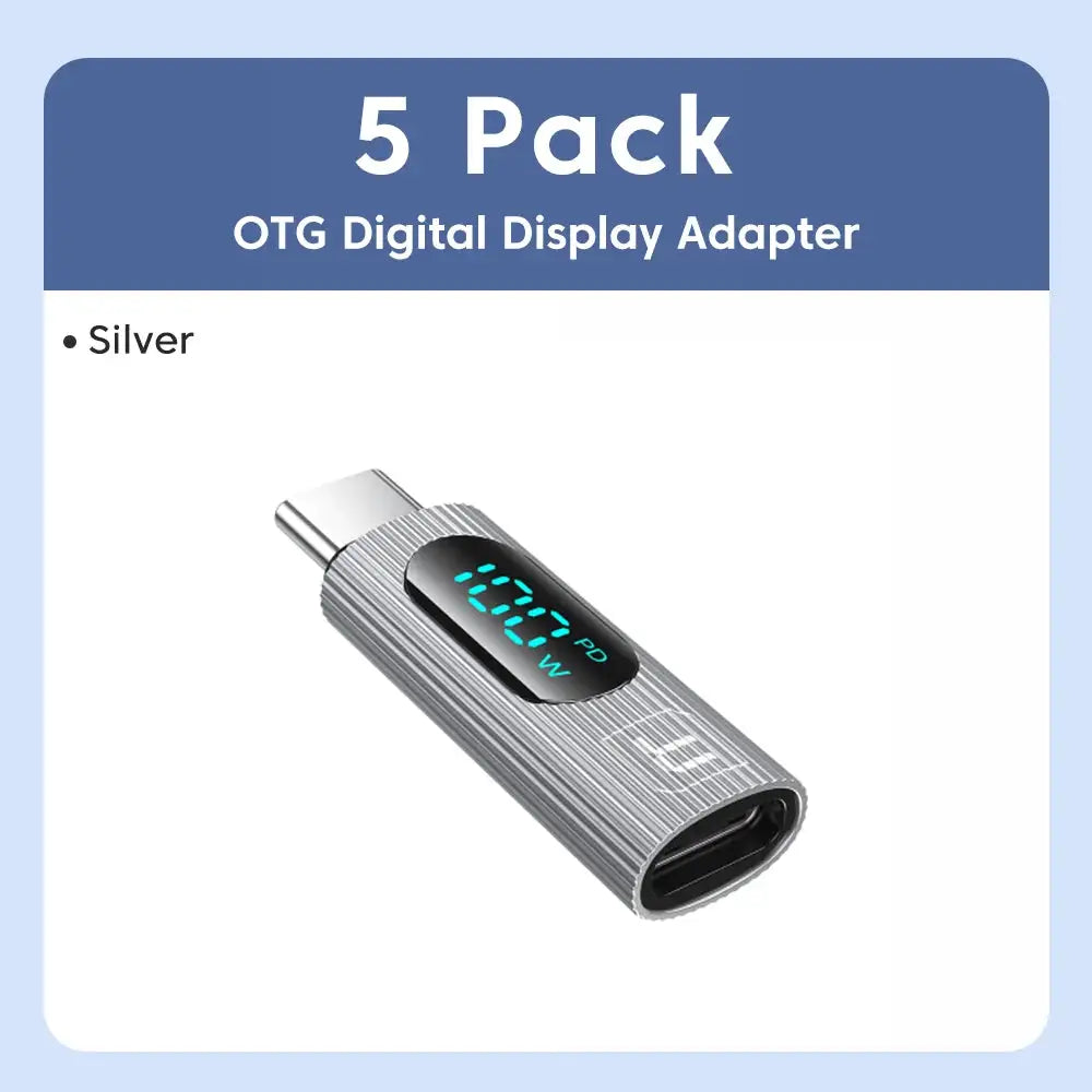 Toocki LED Digital Display Type C to C OTG Adapter 1/2/5 Pack USB2.0 PD 100W USB C to Type C Connector for iPhone 15 MacBook Pro
