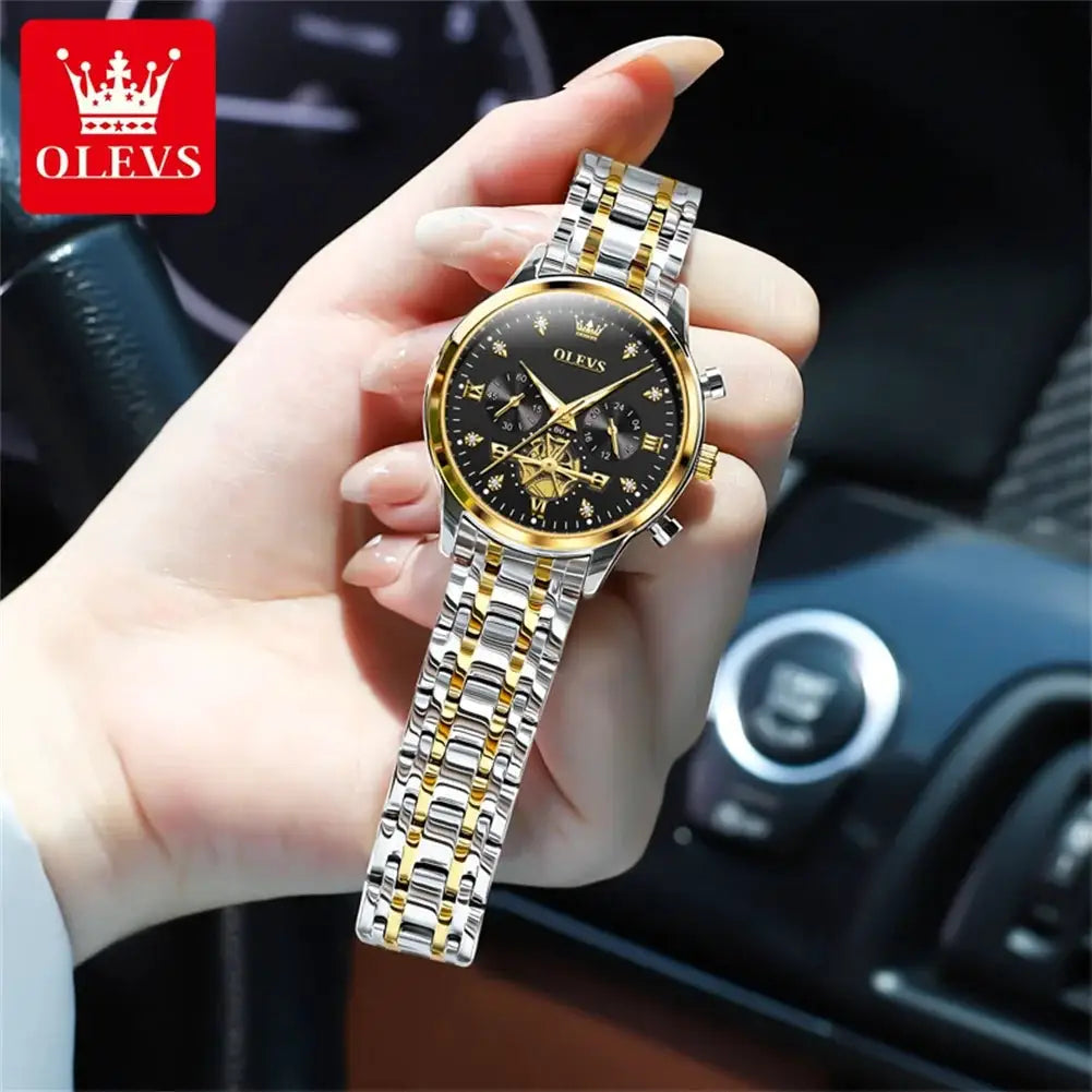 OLEVS Women Diamond Dial Steel Watch — product image 3