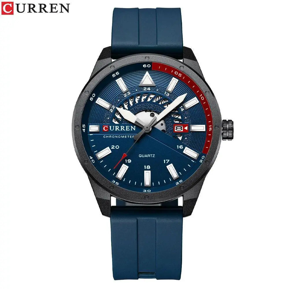 Curren Mens Luxury Silicone Band Fashion Wristwatch