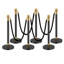 Stanchion Posts With Velvet Ropes Set