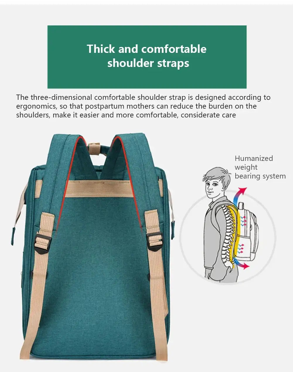 Diaper Backpack With Portable Crib Bed — product view 17
