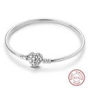 Sterling Silver Snake Chain Heart-shaped