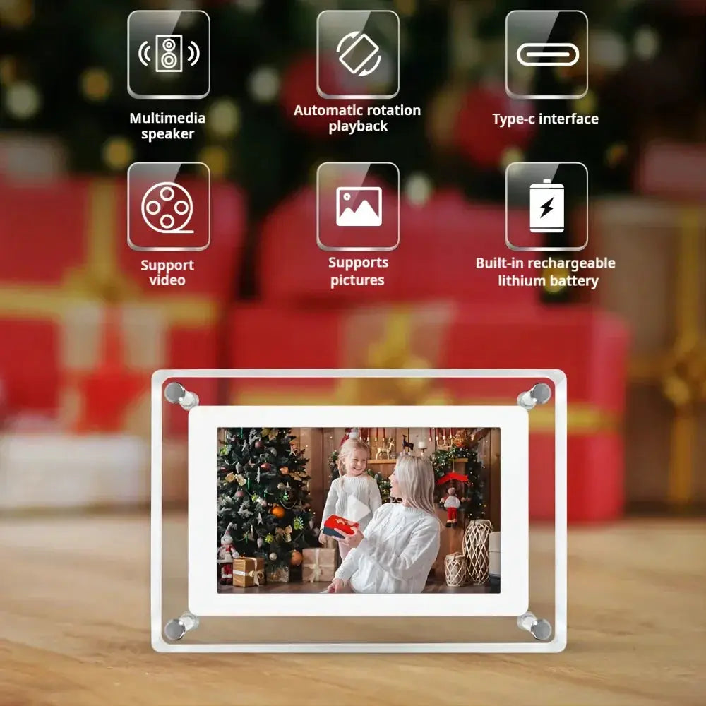 Acrylic Digital Photo Frame 5 To 7 Inch IPS Screen 1000mAh