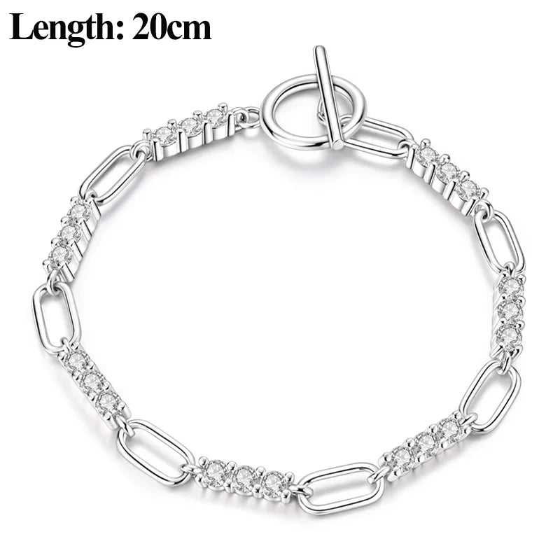 S Sterling Silver Bracelet Zirconia