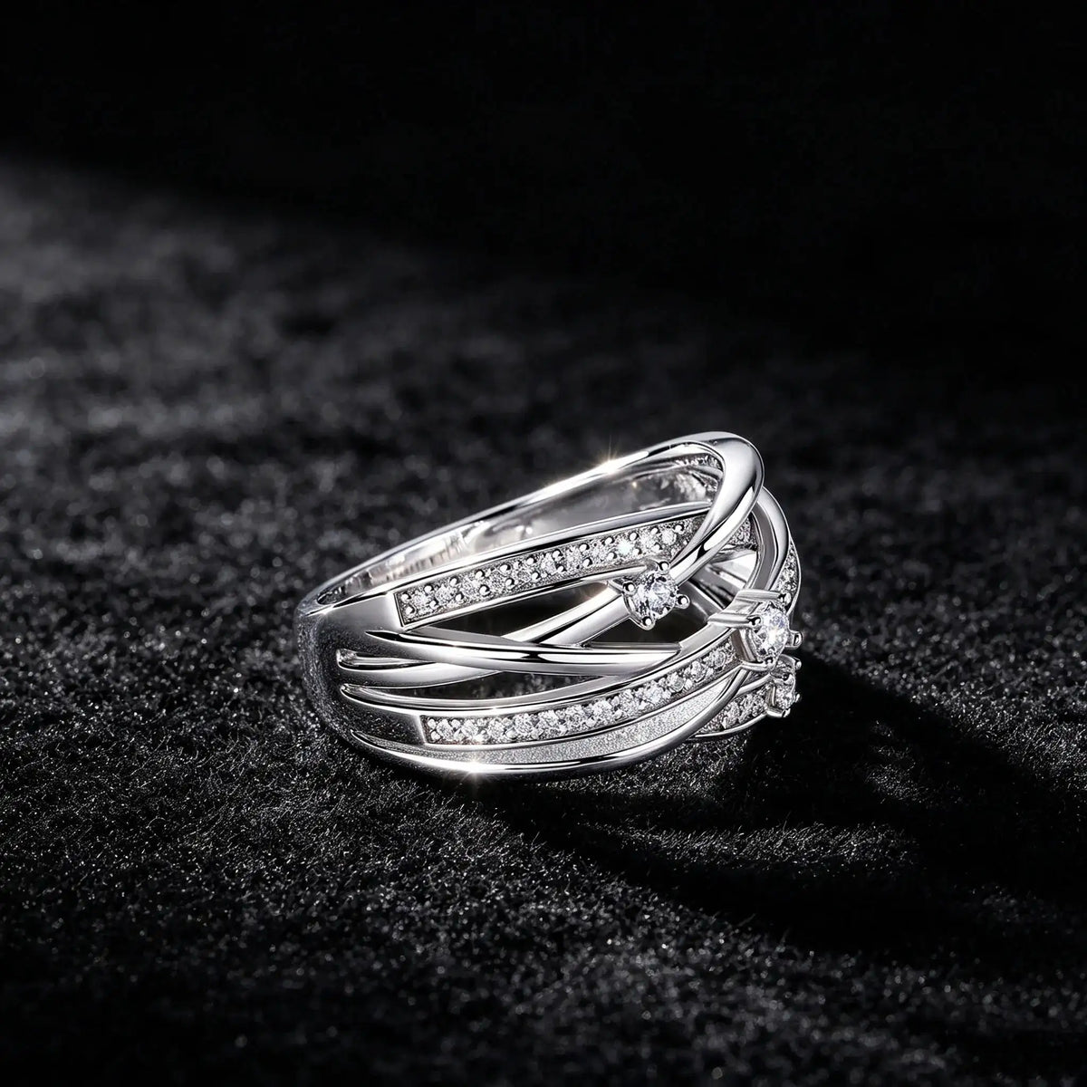 Elegant Gold Plated Moissanite Ring Style EMCNJ — product image 1