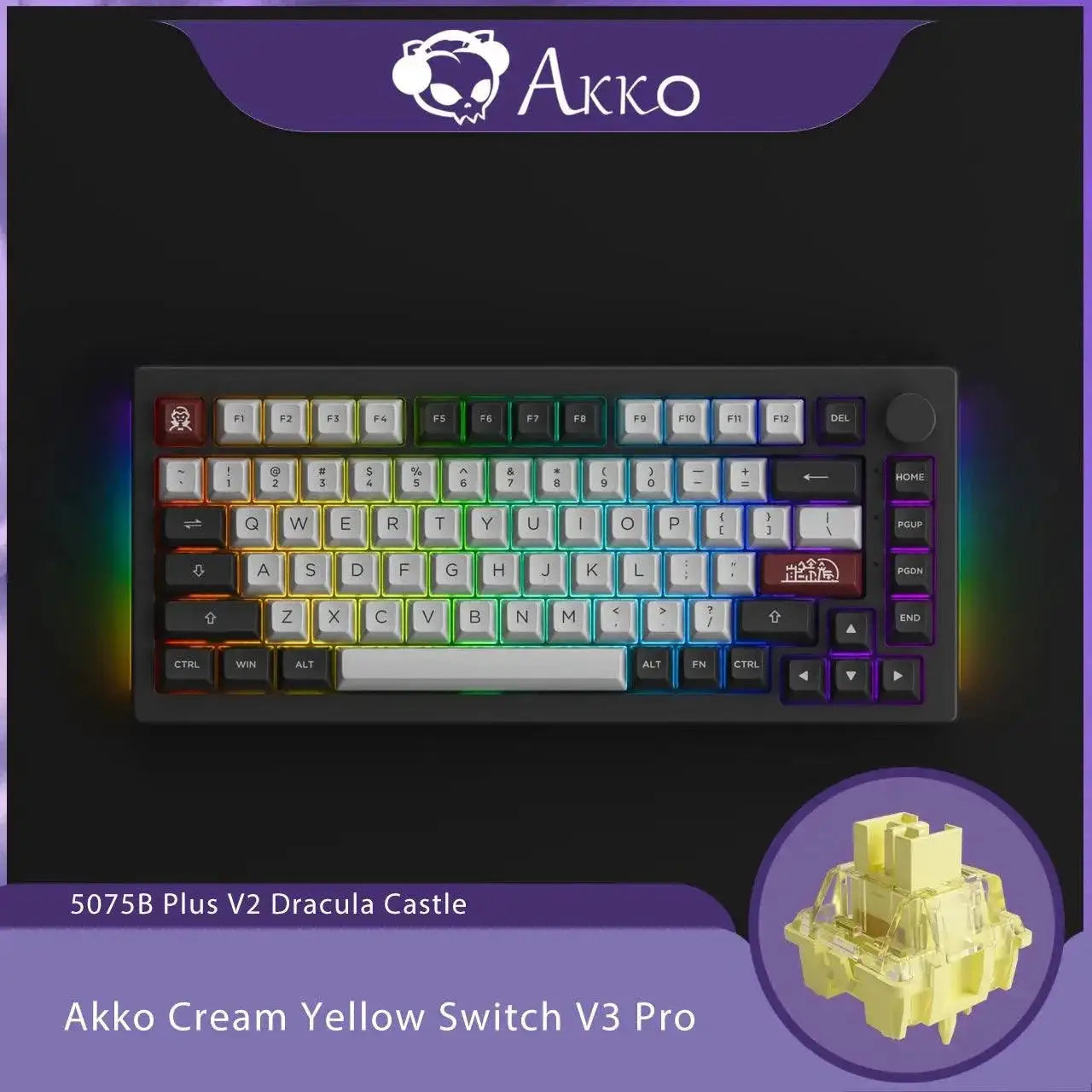 Akko Dracula Castle Mechanical Gaming Keyboard Elevate Setup