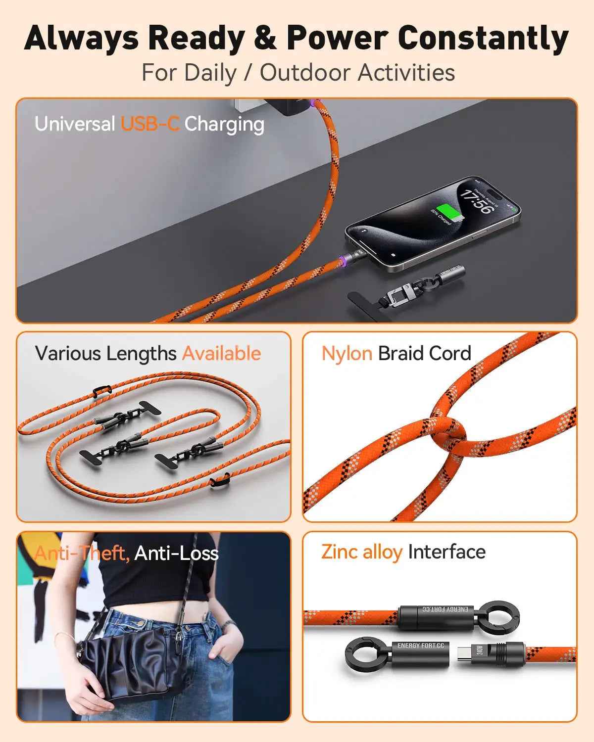 USB C Wrist Strap - Fast Charge — product view 6