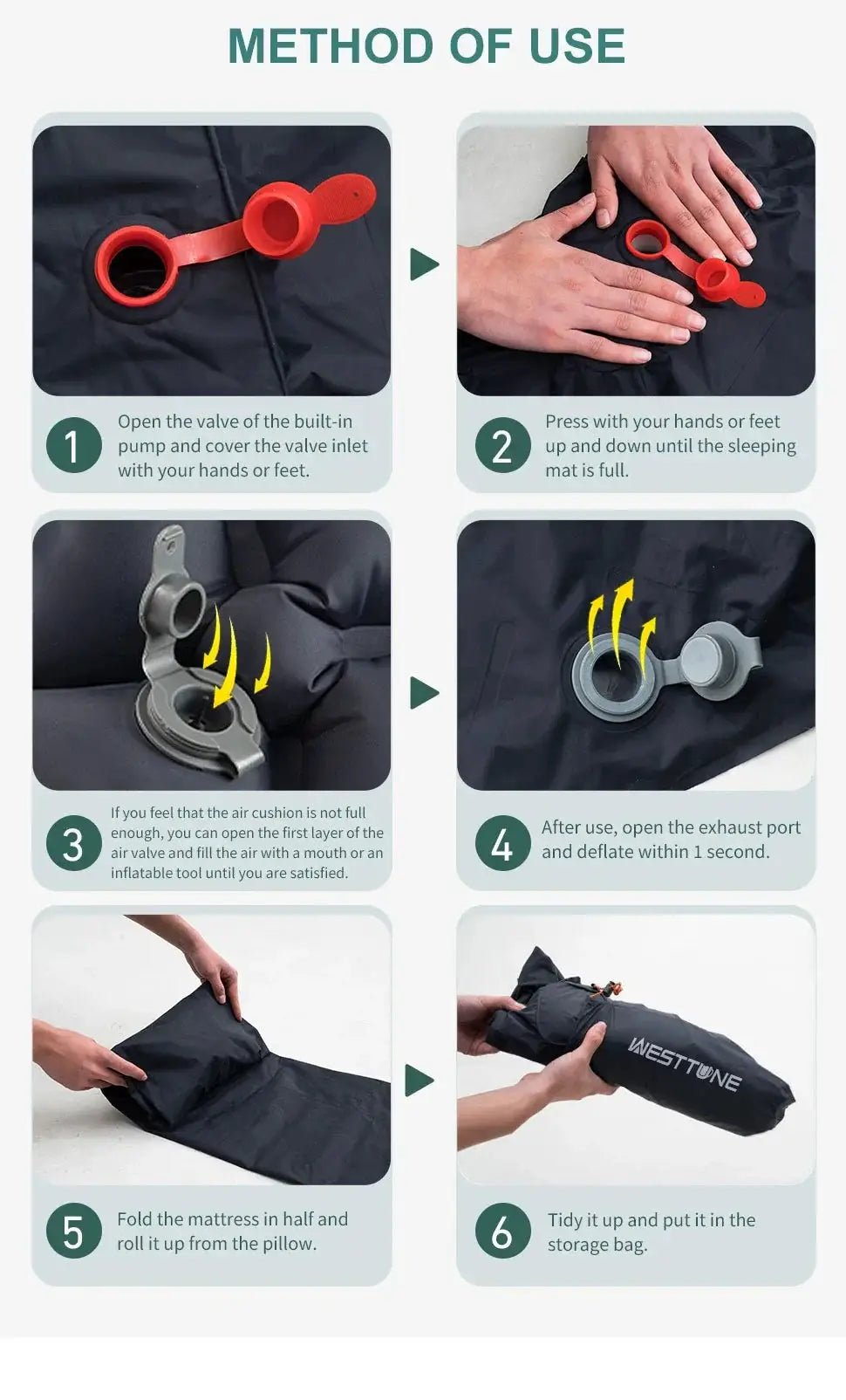 Ultralight Sleeping Pad for Camping Pump — product view 16