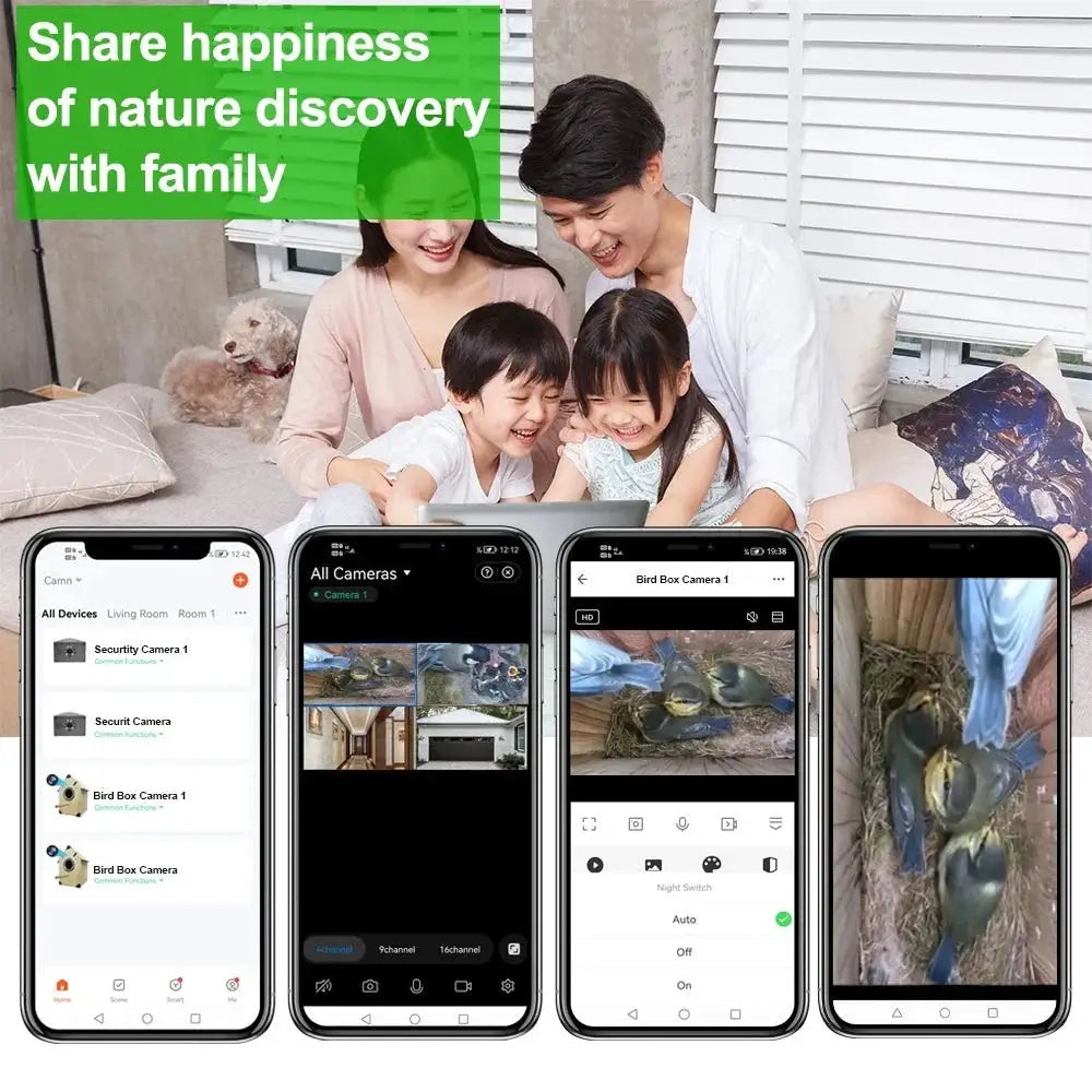 Smart Tuya Bird House 4MP HD WiFi Camera Real Time Bird Watching Nest Add Hooks - stepyours.com