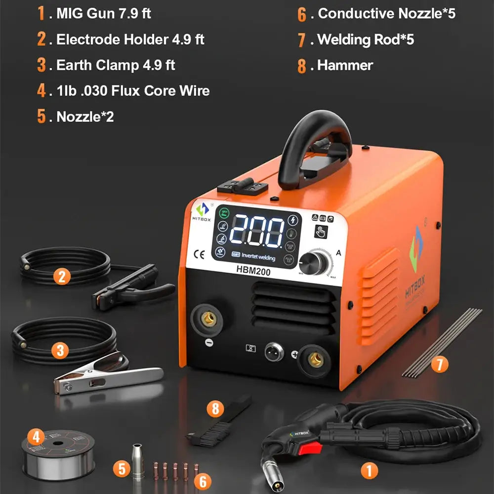 HITBOX HBM200 Portable Gasless MIG Welder — product view 6