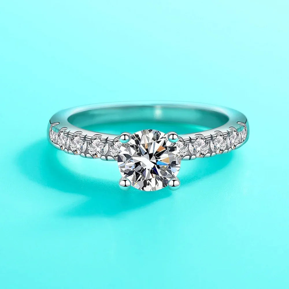 Moissanite Ring in Sterling Silver CB0803 — product view 3