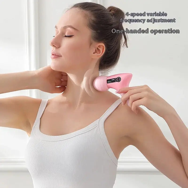 Original Mini Massage LCD Screen 6 Heads Gun Muscle Massager Portable Electric Fascia Gun for Neck Foot Body Fascia Gun