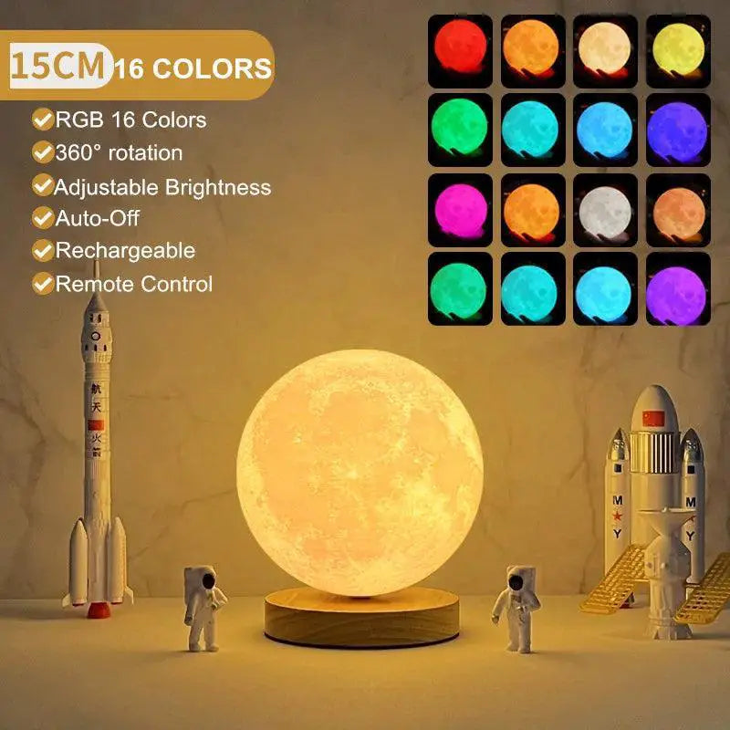 16 Color 3D Rotating Moon Lamp Touch Control LED Night Light