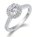 Round Moissanite Ring in Sterling Silver Classic
