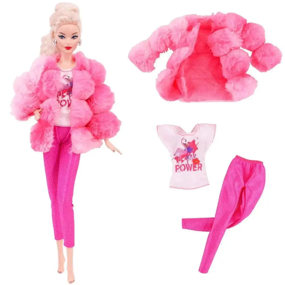 Barbie Doll Fashion Set Chic Coat and Dress for Dolls