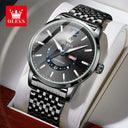 OLEVS Men's Crescent Quartz Watch Stylish Water Resistant Timepiece