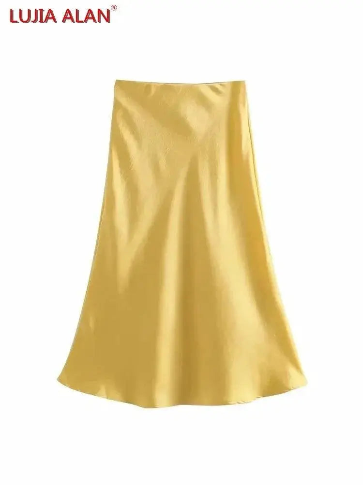 Flattering Satin Midi Skirt for Women — product view 10