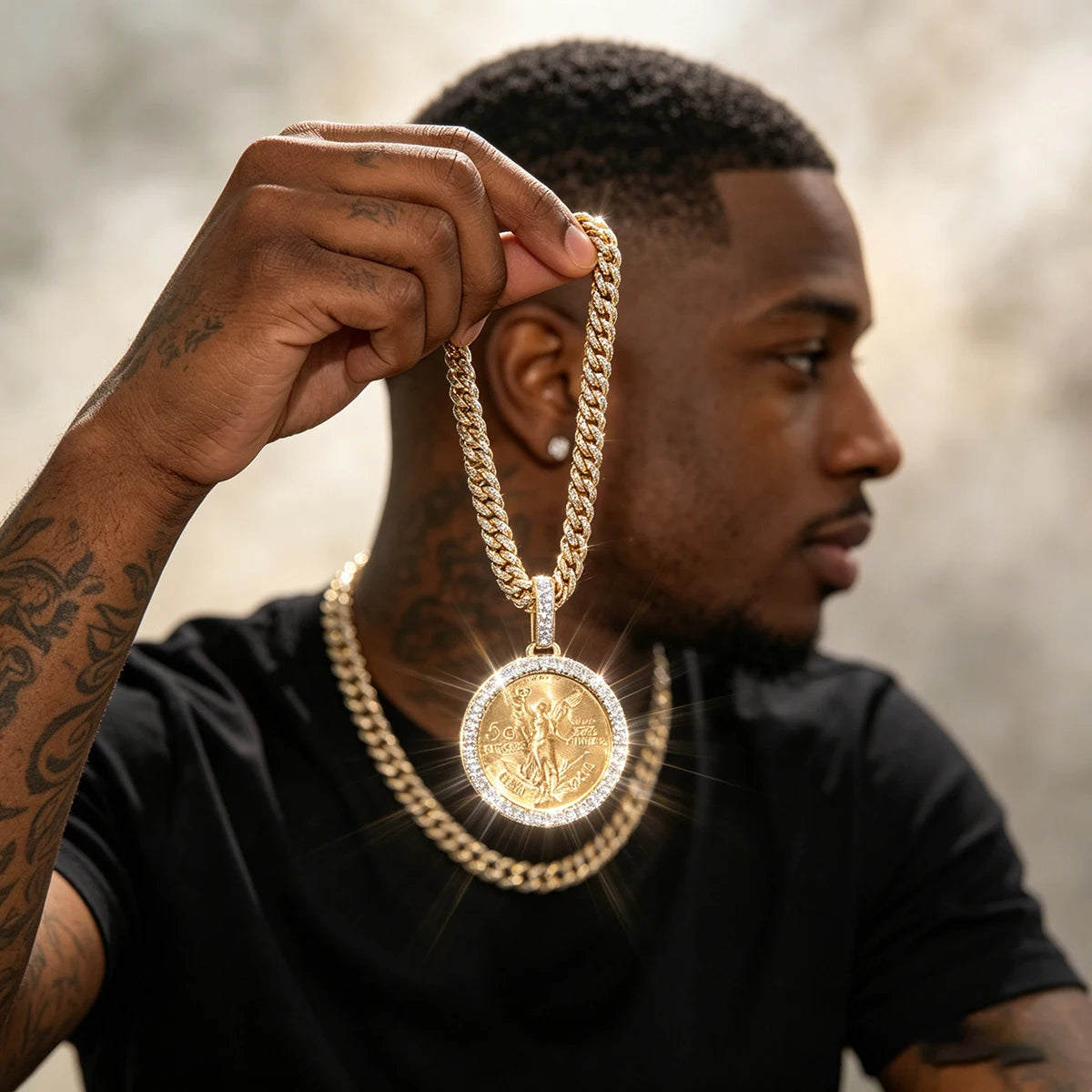 Hip Hop Bling Coin Charm